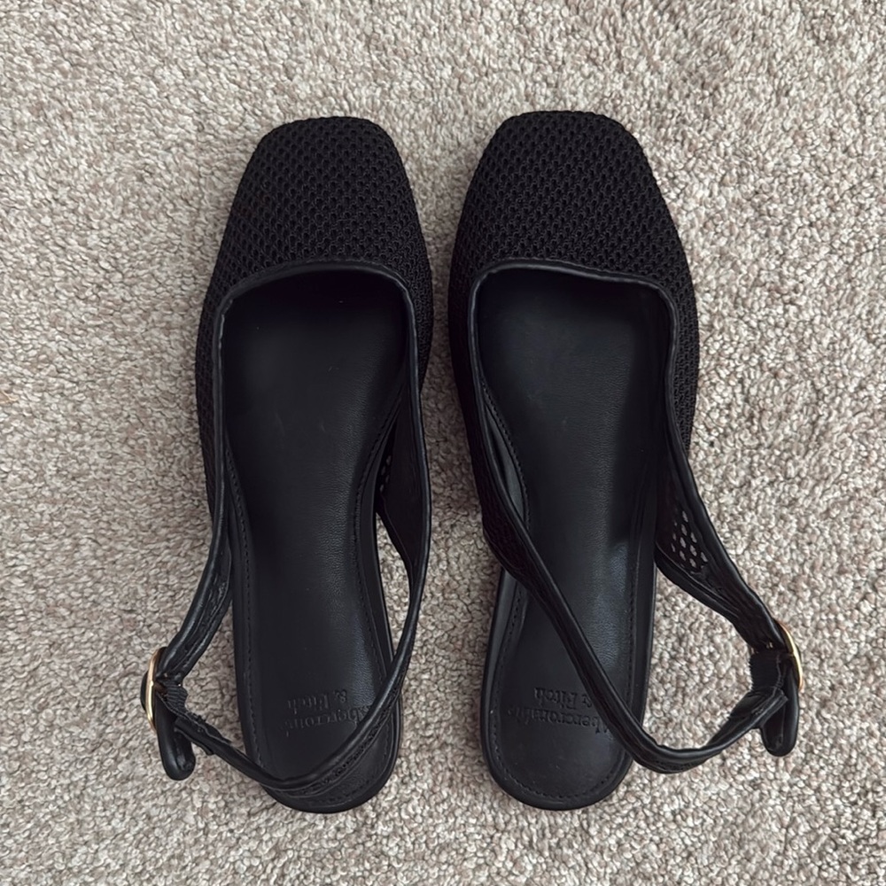 Abercrombie black mesh flats